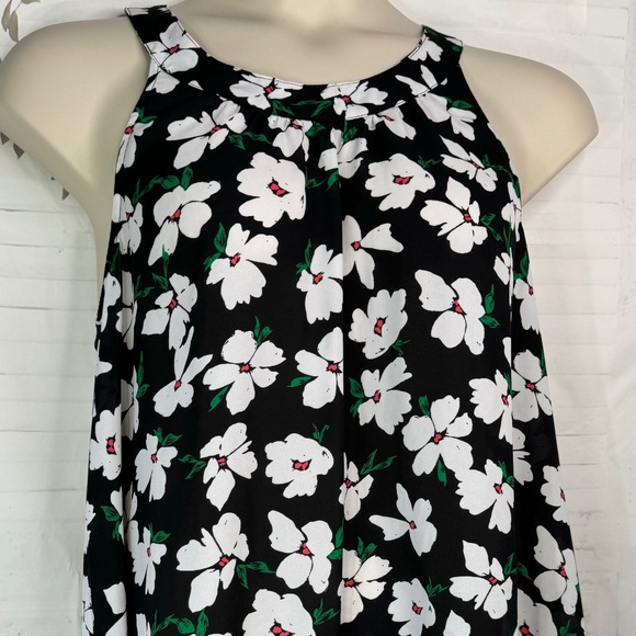 Torrid Womens Black White Floral Halter Racerback Chiffon Tank Top Sz 0 Large 12 - Picture 2 of 10